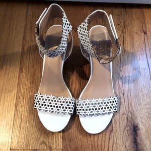 White Ankle Strap Sandals by XOXO